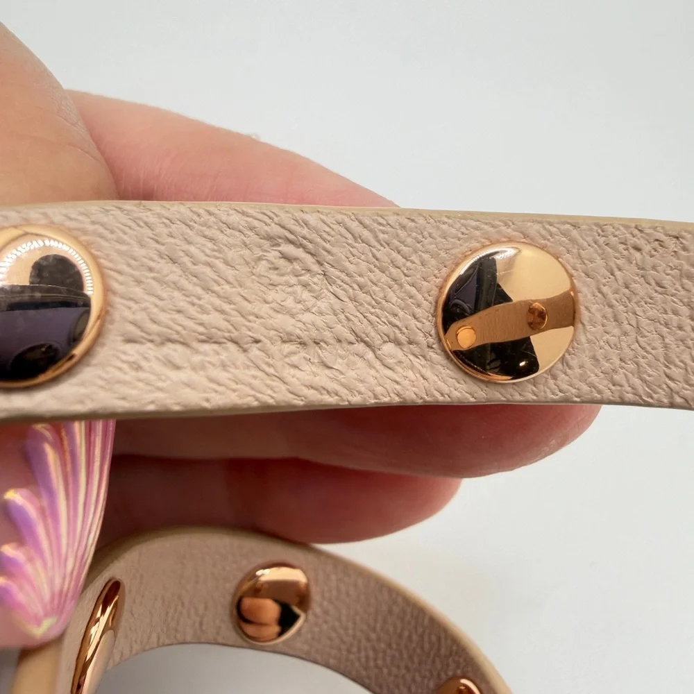 Tory Burch Double Wrap‎ Logo Bracelet in Pink leather and Rose Gold!